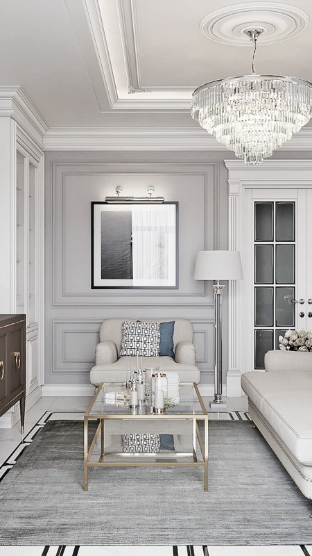 Phòng khách phong cách tân cổ điển