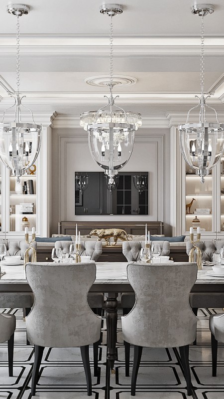 Phòng khách phong cách tân cổ điển