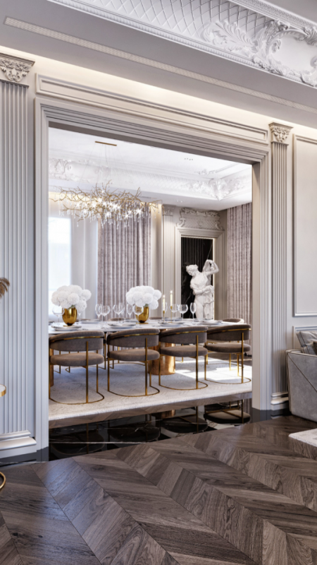 Phòng khách phong cách tân cổ điển