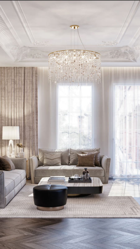 Phòng khách phong cách tân cổ điển