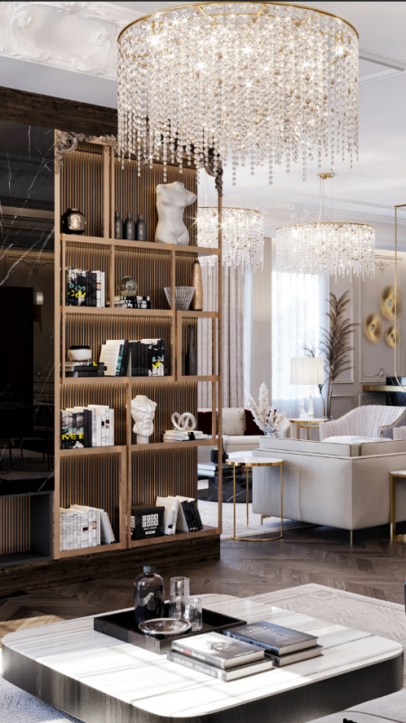 Phòng khách phong cách tân cổ điển