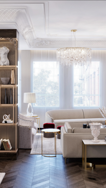 Phòng khách phong cách tân cổ điển