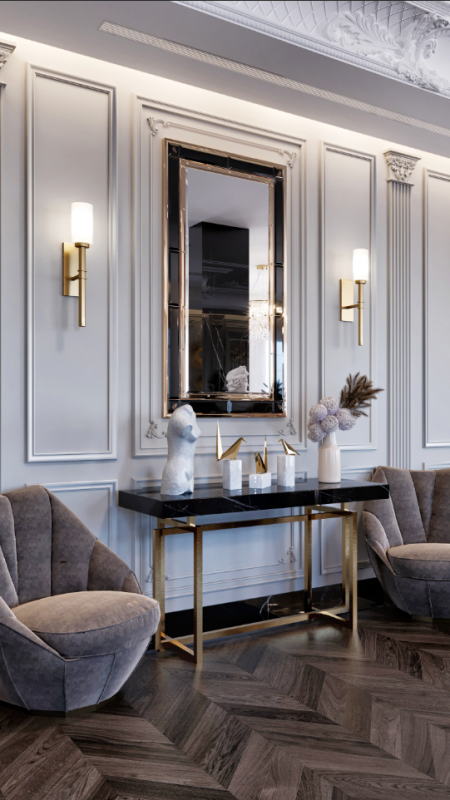 Phòng khách phong cách tân cổ điển